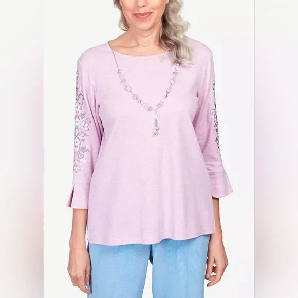 NWT Alfred Dunner Swiss Chalet Embroidered Knit Top Plus Size 2X - Picture 10 of 10